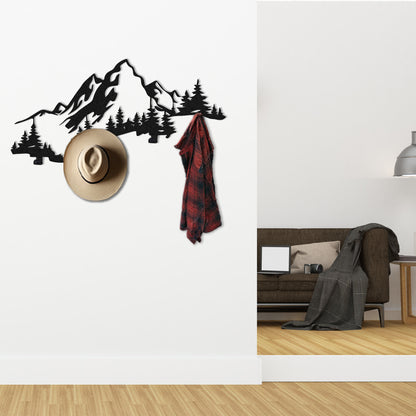 Mountain and Forest Coat Rack Wall Mount Rack, Clothes Hanger, Entryway Organizer, Birthday Gift, Home Decoration, Metal Wall Decor, Nature (Copy)