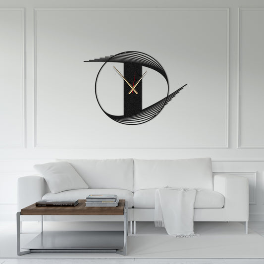 Modern Spiral Wall Clock, Black Minimalist Large Metal Art, Unique Design Unique Large Size Clock, Metal Wall Clock, Best Gift for Her