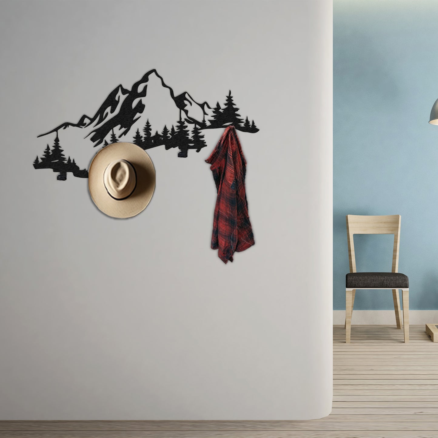 Mountain and Forest Coat Rack Wall Mount Rack, Clothes Hanger, Entryway Organizer, Birthday Gift, Home Decoration, Metal Wall Decor, Nature (Copy)