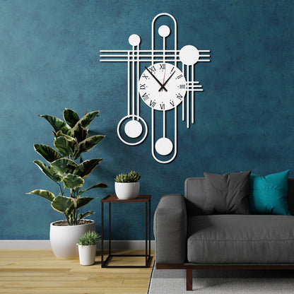 Modern Geometric Metal Wall Clock, Oversized Abstract Design Wall Clock, Unique Silent Clock, Horloge Murale, Wall Clock Art, Gift for Home