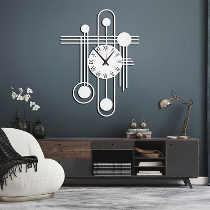 Modern Geometric Metal Wall Clock, Oversized Abstract Design Wall Clock, Unique Silent Clock, Horloge Murale, Wall Clock Art, Gift for Home