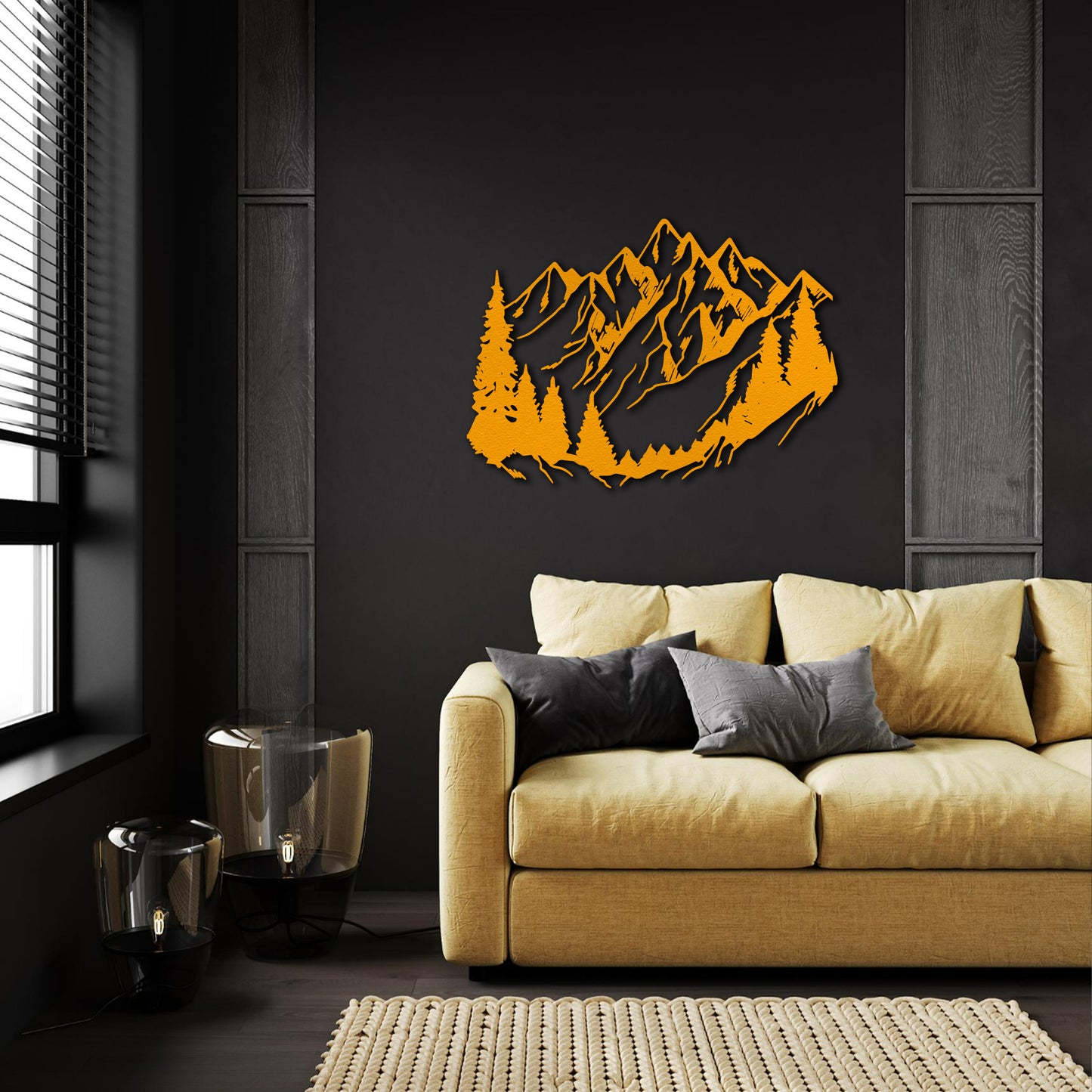 Mountain Slope Wall Art, Metal Wall Art, Large Wall Art, Nature Wall Art, Wall Hanging, Mountain Art, Farmhouse Gift, Mountain Decor