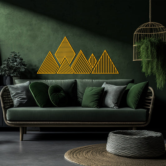 Geometric Mountain Multiple Piece Metal Wall Decor, Mountain Wall Art, Nature Wall Sign, Office Decor, Patio Outdoor Wall Art, House Gift